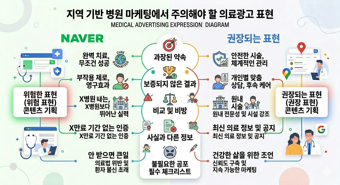 지역 기반 병원 마케팅에서 주의해야 할 의료광고 표현