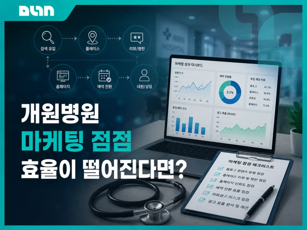 운영병원 마케팅 점검, 신규 환자가 줄었다면 가장 먼저 확인해야 할 7가지 대표 이미지