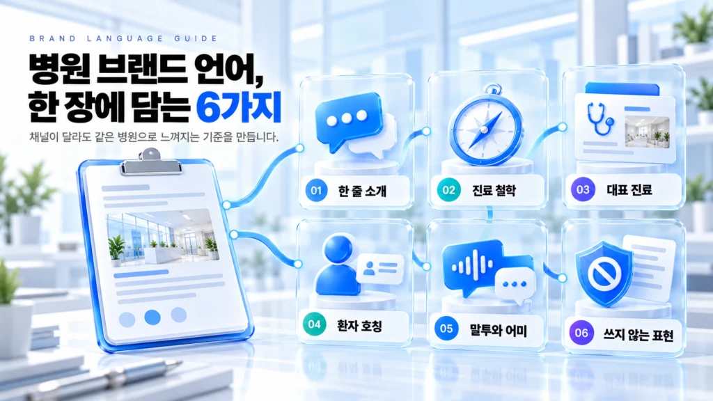 병원 브랜드 언어 여섯 항목