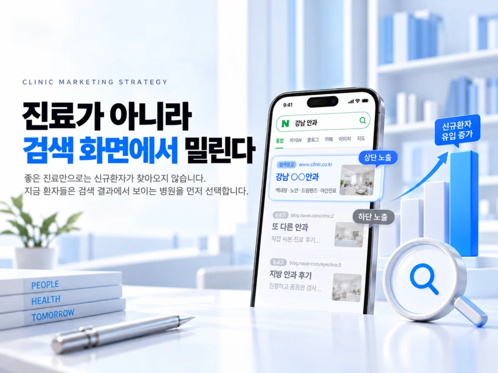 개원 후 신규환자가 늘지 않을 때 믿는구석은 온라인 점유율부터 진단합니다 대표 이미지